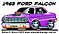 Car Cartoon 1963 Custom Ford Falcon Car Cartoon Vector Tshirt Design