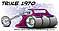 Car Cartoon 1970 Custom Chopper Trike Vector Design