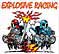 Car Cartoon Explosive Racing Drag Racing Quad Bike T-Shirt Design