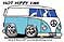 Car Cartoon Hot Hippy Van Vector Logo Design