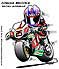Car Cartoon Joshua Brookes - Honda, British Superbike caricature for stickers