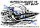 Car Cartoon Supercharged V8 Jet Boat t-shirt Design for Paradise Jet Boating Queensland Australia