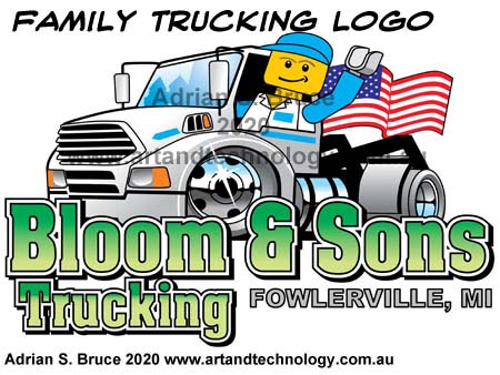 Family Trucking Business Logo