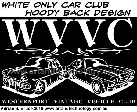 Car Club White Only Hoody Back Design