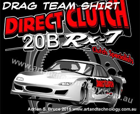 Car Cartoon Mazda RX2 Turbocharged Drag RacerVector Design