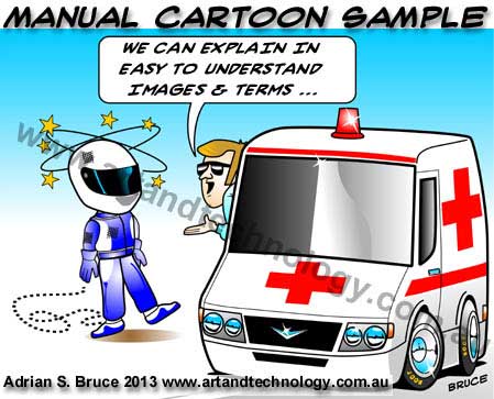 Car Cartoon Sample Cartoon Image for a Kart Racing Manual