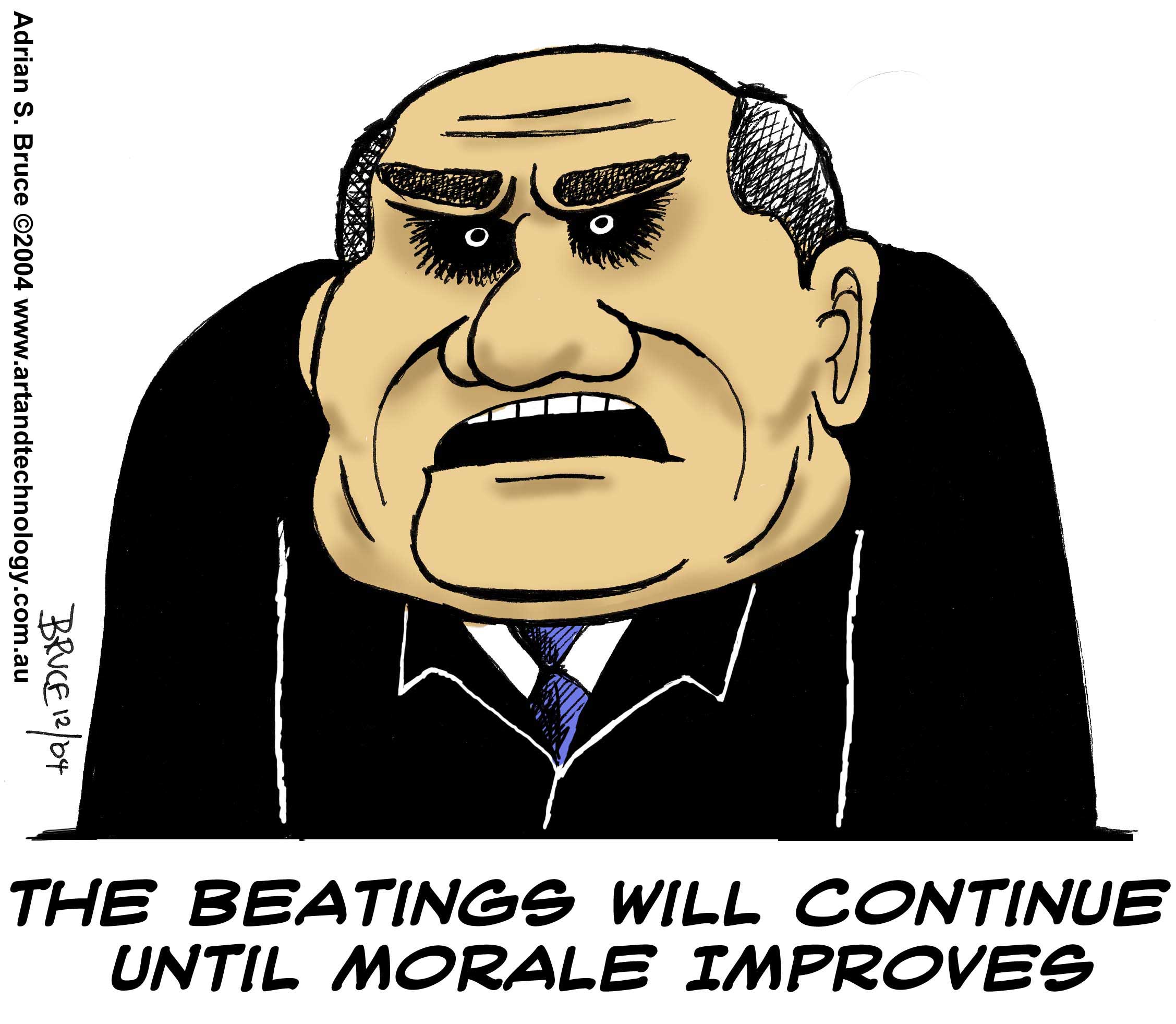 The beatings will continue until morale improves cartoon