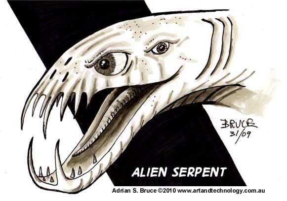 Alien Serpent SF Concept Art Design Sketch